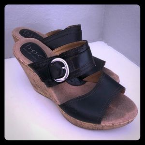 Black Wedge Sandal
